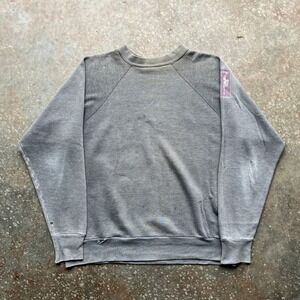 Vintage 1960s Smoked Out Sweatshirt Faded Grey Distressed Mens Large 22x24